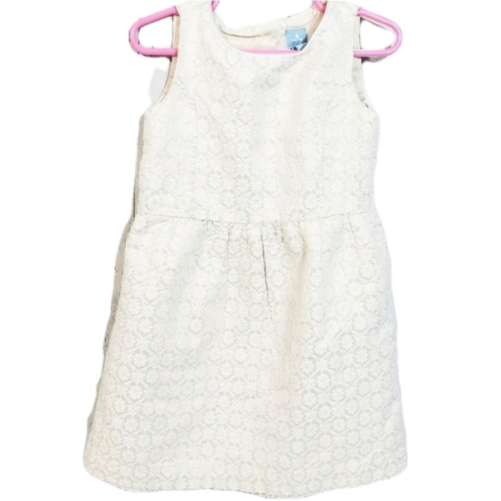 5x$25  Baby gap toddler baby girls party cream neutral golden dress 4t